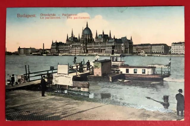 AK BUDAPEST in Ungarn um 1910 Parlament mit Dampfer Anlegestelle  ( 69347