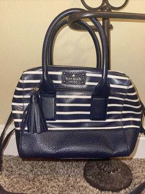 Kate Spade Mariner Stripe Southport Avenue Alessa  crossbody Navy Blue