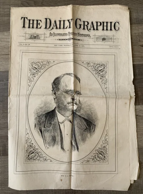 Antique 1873 NY Newspaper The Daily Graphic Modoc War Philadelphia baseball