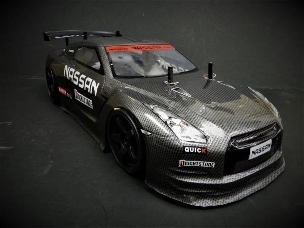 LI-ION BATT2.4GHZ 1/10 Drift RC Car R35 GTR Type Carbon Black [With ...