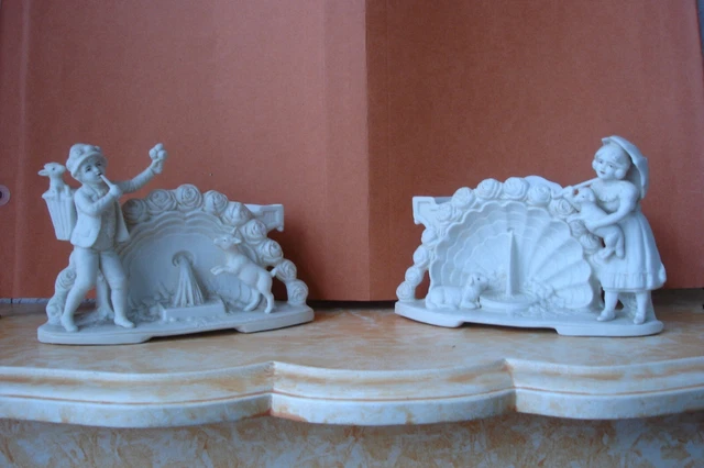 Duo Biscuits Jardinières galantes de Vitrine Fontaine Berger aux cabris agneaux
