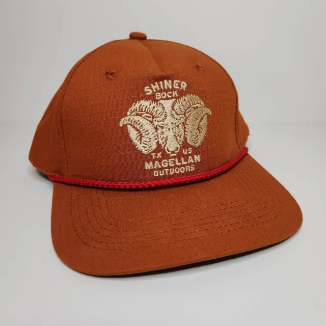 Magellan Outdoors & Shiner Bock Ripstop Camel TX Burnt Orange Hat Snapback Cap