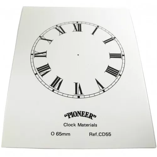 NEW White Card Paper Replacement Clock Dial 65mm Roman Numerals - CD55
