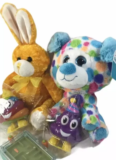 Easter Basket Filler Lot Wind Up Poop Toys Bunny Plush Big Eyed