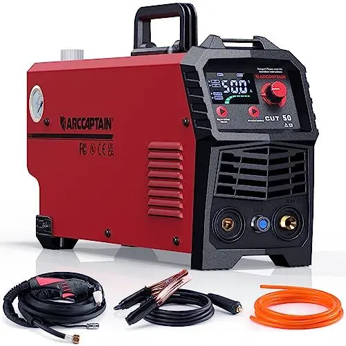ARCCAPTAIN Plasma Cutter, [Large LED Display] 50Amps Cutter Machine Black/Red