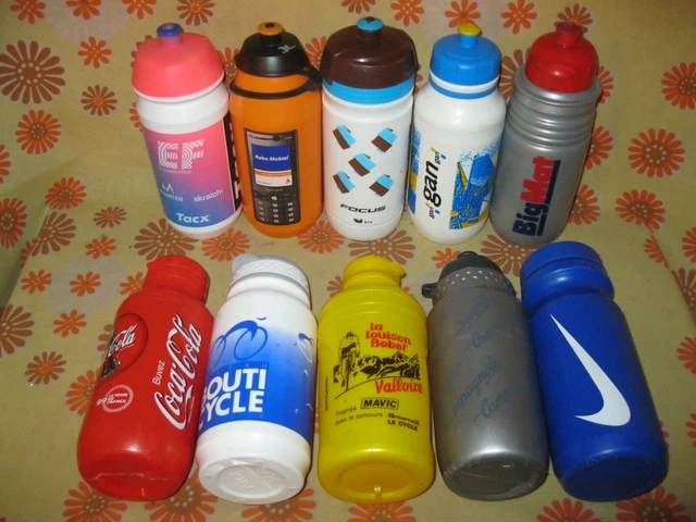 10 Bidons Cyclisme Anciens : MOVISTAR, AG2R, JEAN DELATOUR, FDJ, équipe Pro