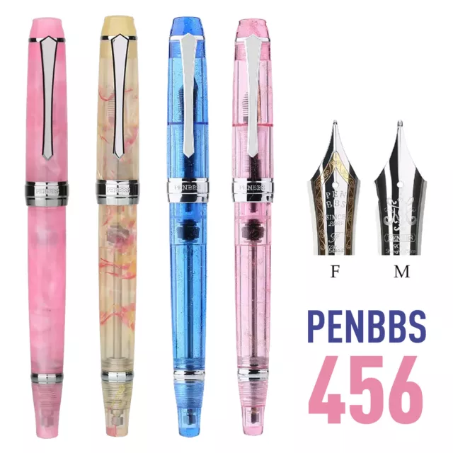 2023 PENBBS 456  Acrylic Negative Pressure Fountain Pen Fine Nib Writing Gift