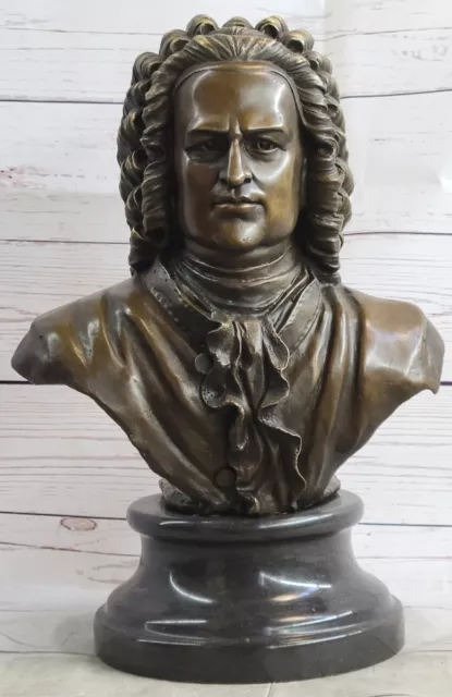 JOHANN SEBASTIAN BACH Classical Composer Bronze Bust Sculpture Statue ...
