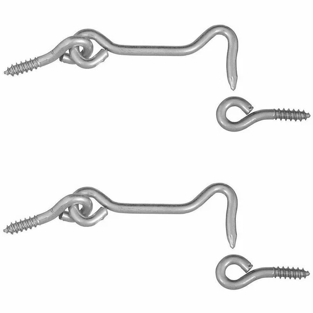 National Hardware N117-986 3" Hook And Eyes - Zinc Plated Steel - 2 Pack