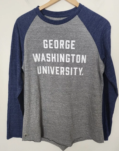 (#2) Men's Size Small S George Washington University Grey Blue Long Sleeve