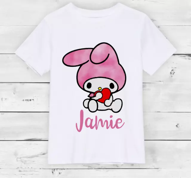 Personalised T Shirt MY MELODY Sanrio Girls boys Toddler  Clothes Tops