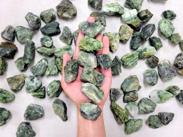 Rough Diopside Crystal Stones Bulk From Brazil Raw Green Gemstone For Tumbling