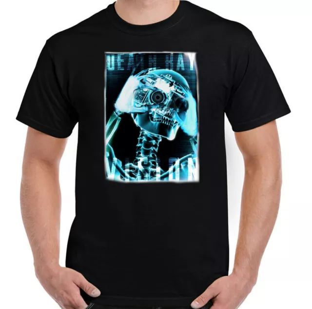 T-shirt fotografia fotografo Death Ray Vision da uomo divertente fotocamera cranio top