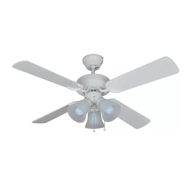 Fantasia Eurofan Montana 42 inch White 4 Blade Ceiling Fan With Light 117483