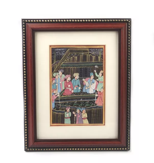 Vintage Miniature Court Scene Indo Mughal Persian Painting