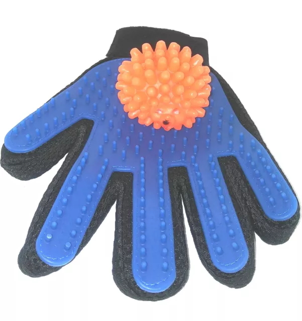 Grooming Deshedding Brush Glove with Squeaky Toy for Pet Dog Cat