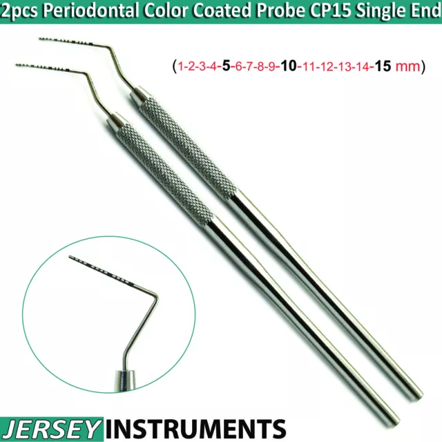 Periodontal CP-15 Depth Measuring Probes 2pcs Measure Gums Pockets Depth Examin