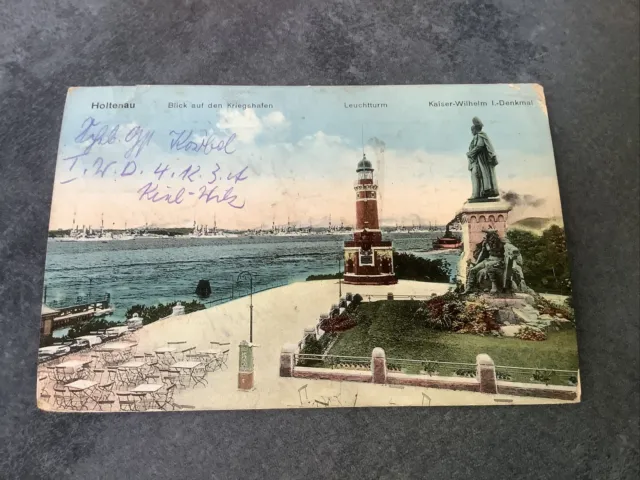 AK Kiel, Holtenau -  Kriegshafen , Briefstempel Kaiserliche Marine 1918 Feldpost