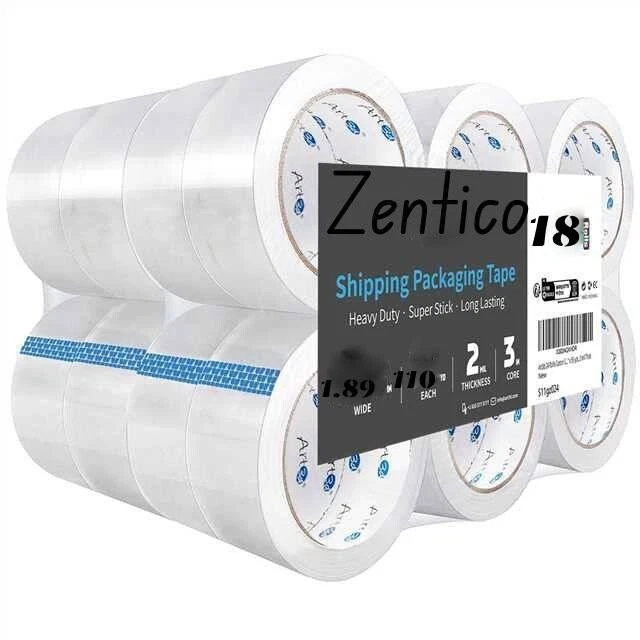 18 Rolls Carton Sealing Clear Packing Tape Box Shipping - 2 mil 1.89" 110 Yards