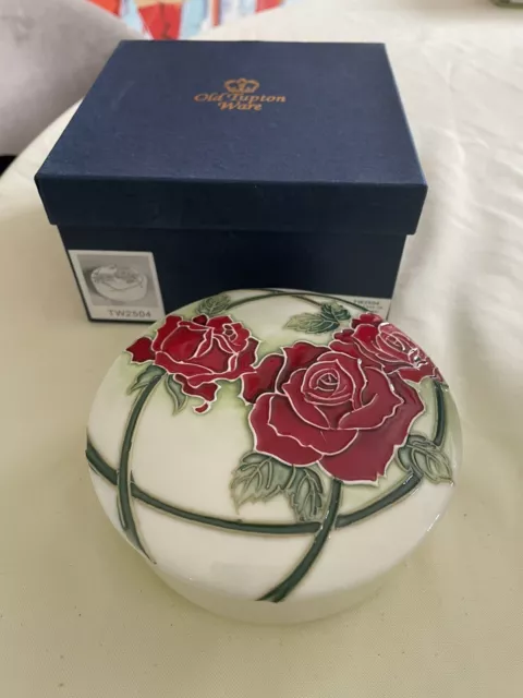 TUPTON WARE Lge 4.5" LIDDED TRINKET BOX Art Nouveau Roses unused boxed TW2504