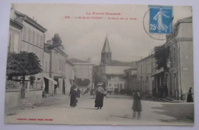 Cpa Back Green High Garonne 31 L'isle En Dodon Avenue De La Gare