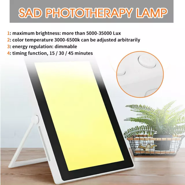LED SAD Therapy Lamp Daylight Seasonal Affective Disorder Phototherapy Light UK