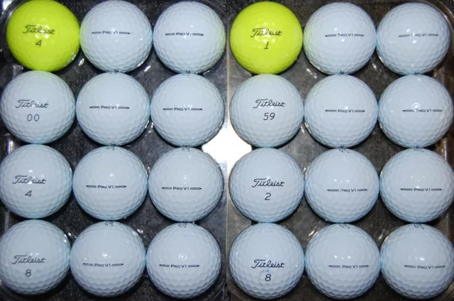 2 DOZEN   2023 - 2024  TITLEIST  PRO V1  used Golf Balls AAAAA Free 2 Dozen Tees