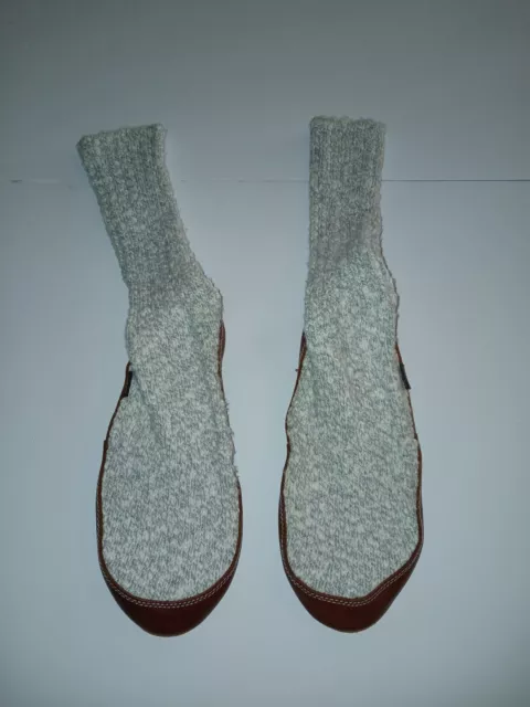 Acorn Slipper Socks WOMENS  9-10  MENS 7.5-8.5 Ragg Wool Suede Leather A25