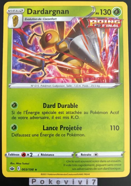 Pokemon Card DARDARGNAN 003/198 HOLO Sword and Shield 6 EB06 EN NEW