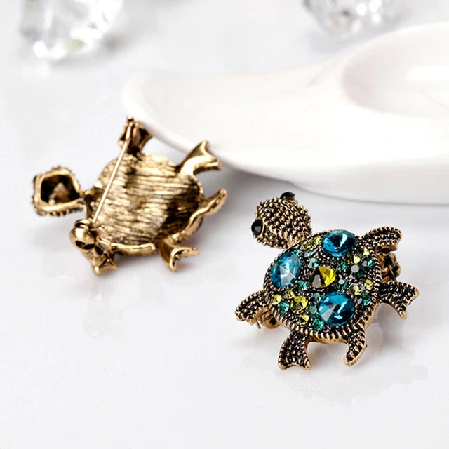 Personalità Carine Spille Tartarughe Retro Strass Animali Tartaruga-xp