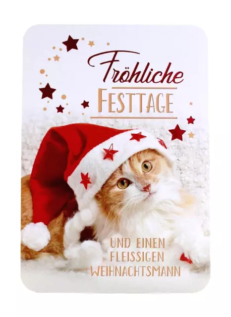 Postkarte mit Katze Weihnachtskarte Karte zu Weihnachten Glückwunschkarte A 455