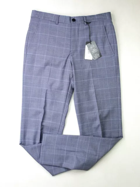 AX Armani Exchange SLIM FIT Men's Blue Windowpane Dress Pants 32 x 30