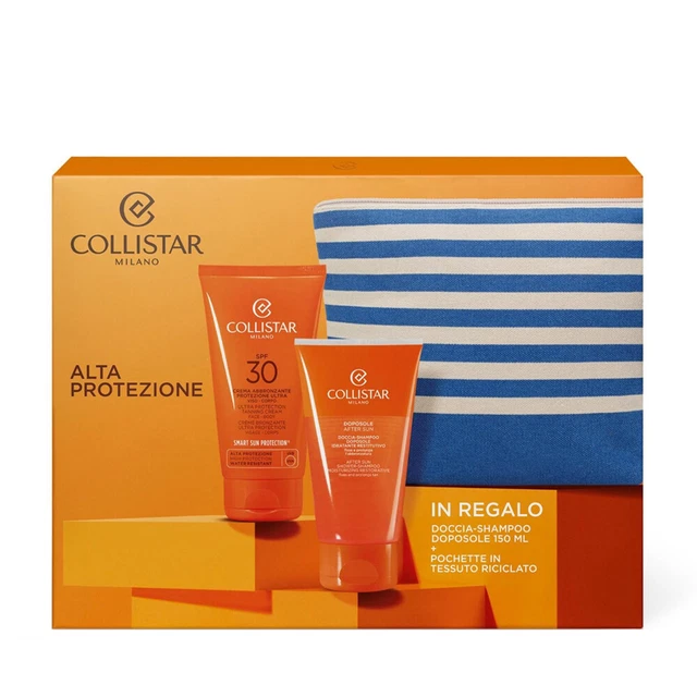 Collistar Set Crema Abbronzante 30 Spf Doposole Doccia-Shampoo e Pochette 150Ml