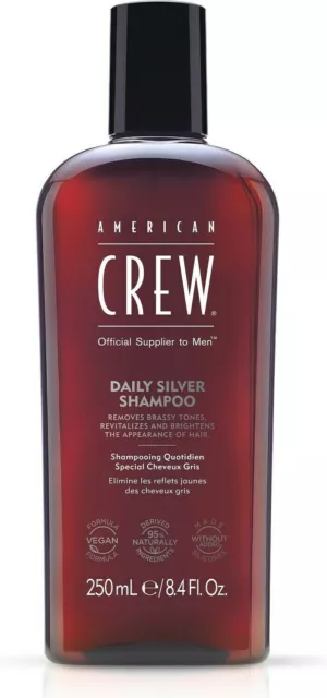 AMERICAN CREW Daily silver shampooing 250 ml  Elimine reflets cheveux gris