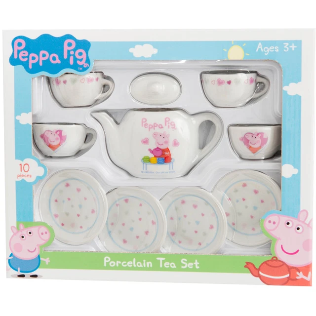 Set da tè Peppa Pig porcellana 10 tazze da tè, piattini, teiera età 3+