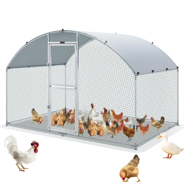 VEVOR LARGE METAL Chicken Coop WalkIn Chicken Run 6.6x9.8x6.6 ft Dome