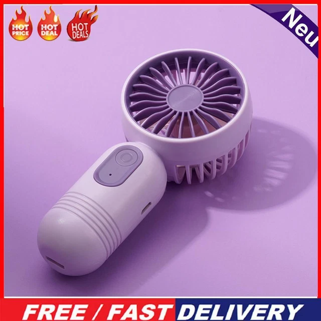 HANDHELD PORTABLE FAN 3 Speed Adjustable USB Air Cooler Rechargeable ...