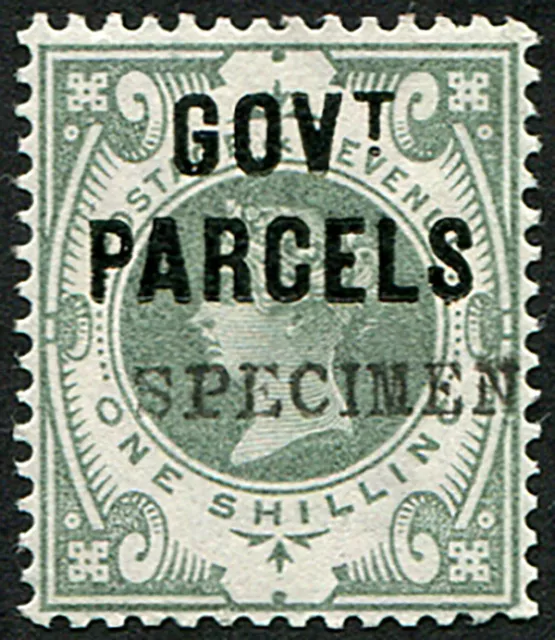 Govt Parcels 1/- SG 068s OVPT. 'SPECIMEN' TYPE 9, very fine fresh L/M. scarce...
