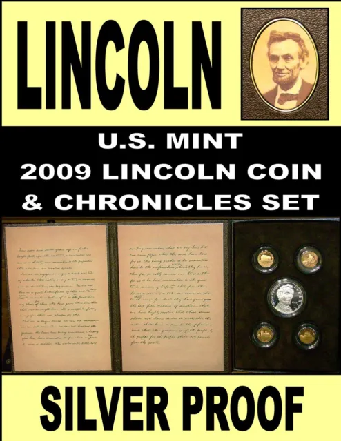 Lincoln Chronicles Set 2009 Silver Dollar Set Gettysburg Address & Sleeve Rare