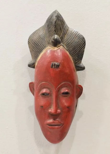 African Mask Wood Crest Baule Tribe Mask
