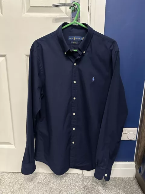 Men’s Blue Polo Ralph Lauren Shirt Slim Fit Large