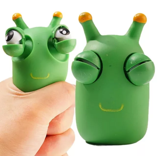 Juguete de oruga de ojo verde para adultos y niños, juguete divertido para apret