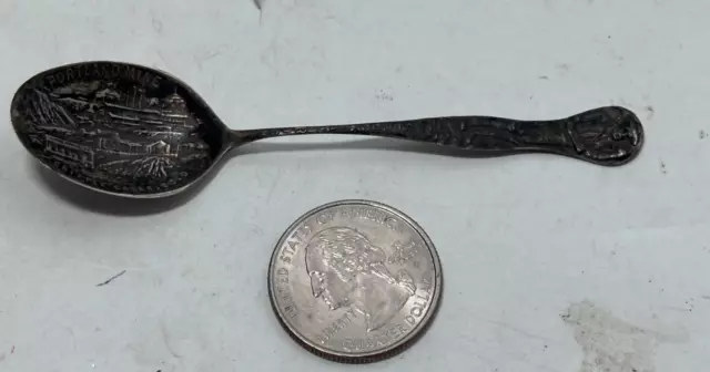 Vtg Sterling Silver Spoon Souvenir Portland Mine Cripple Creek Colorado PC2043