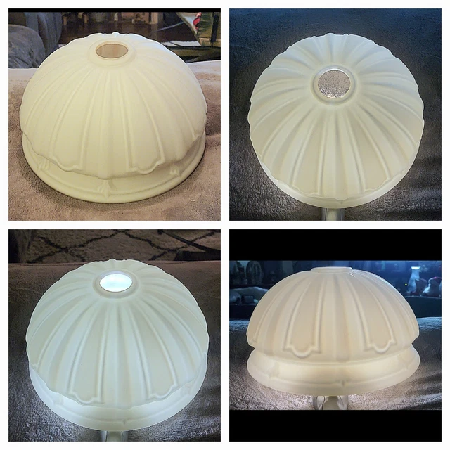 Antique White Victorian Large Satin Milk Glass Hanging/Pendant/Light Shade ~ A