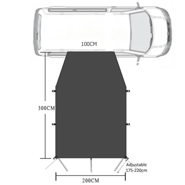 Khaki Universal New-Awning-Sun Canopy Sunshade For Motorhome Van Campervan Suv