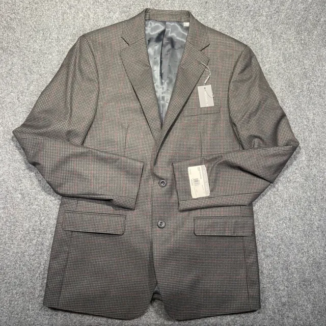 NEW Michael Kors Sport Jacket Mens 44 Long Brown Check Slim Fit Double Vent