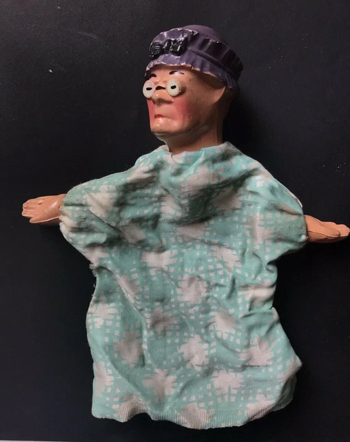 Marionnette À Gaine Ancienne Sculptée XIXème XXème - Théâtre
