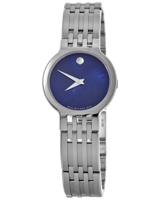 New Movado Museum Classic Stainless Steel Blue Dial Watch Women's Watch 0607497