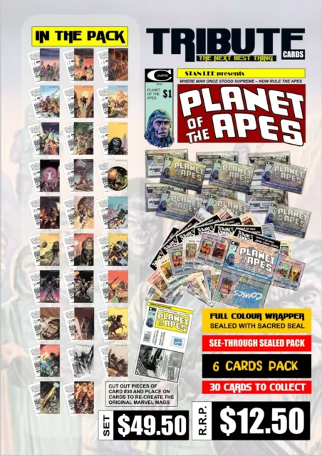 Planet of the Apes Stan Lee Marvel Comics Cover Art Tribute Cards Collection New