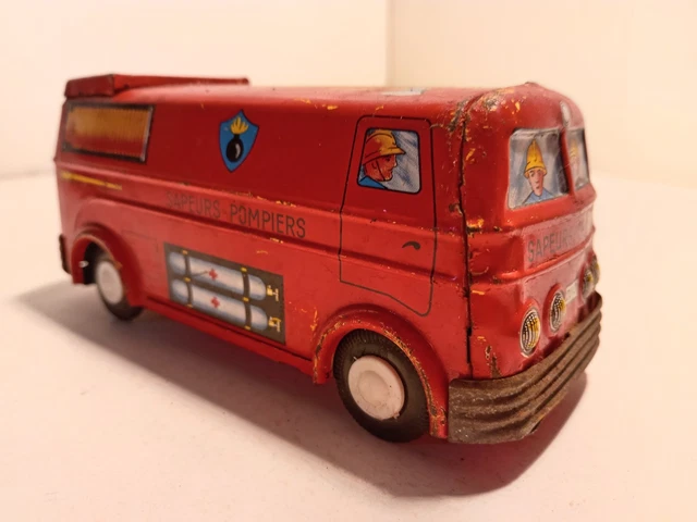 Camion Benne Mécanique Joustra – Bleu Et Rouge – Jouet Ancien – Occasion